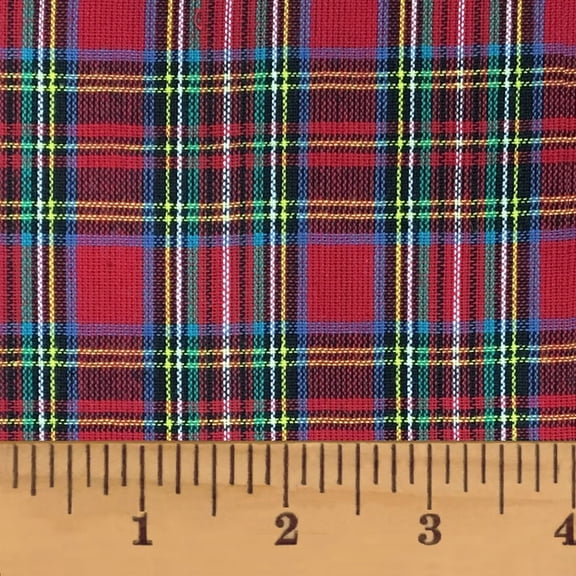 JCS Scotty Red Tartan Christmas Plaid 100% Cotton Homespun Fabric - Sold by the Yard