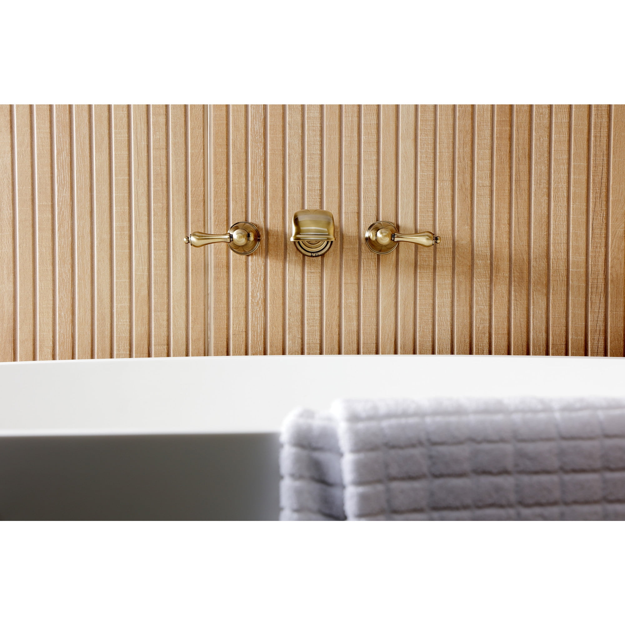 Kingston Brass KS5023AL  Two-Handle Wall Mount Roman Tub Faucet, Antique Brass
