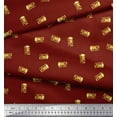 thumbnail image 3 of Soimoi Red Poly Georgette Fabric OMG Text Print Fabric by the Yard 42 Inch Wide, 3 of 3
