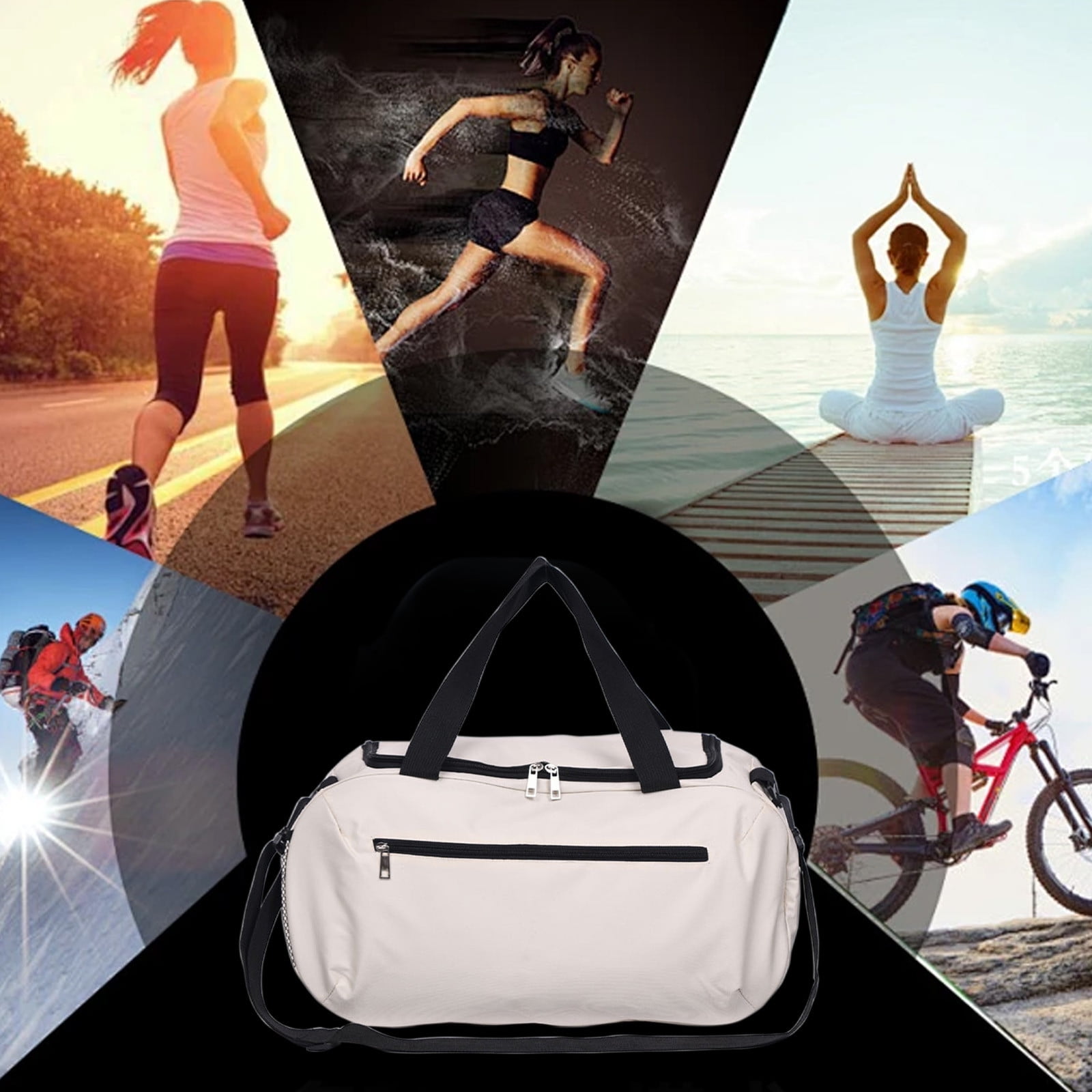 Sac Fitness Compartiment Chaussures Sac De Sport Femme Noir - Sac