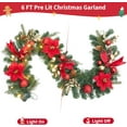 thumbnail image 6 of Lumiparty 6FT Pre-Lit Christmas Garland, Xmas Garland with 20 Lights Flowers Ball Ornaments Berries, Xmas Decorations for Indoor Outdoor Decoration, 6 of 7