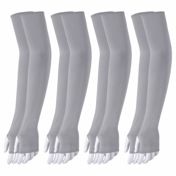 TELOLY 4Pairs Arm Sleeves,UV Resistance UPF50 Polyester Arm Sleeves for Men,Delicate Touch 20.9" Sleeves to Cover Arms for Women,Gray