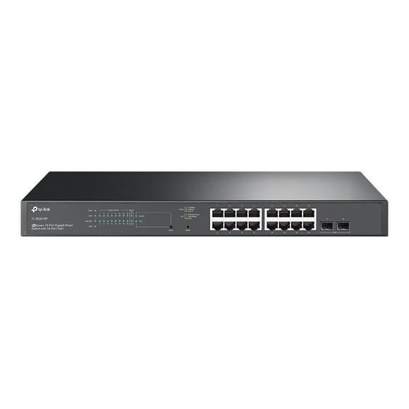 TP-Link JetStream TL-SG2218P V1.60 - Switch - Intelligent - 16 x 10/100/1000 (poe+) + 2 x SFP - Montable en Rack - poe+ (150 W)
