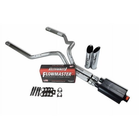 Ford F-150 Truck 87-97 3" Dual Exhaust Kits Flowmaster Super 40 Slash Tip