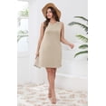 thumbnail image 4 of Vestido Sampeel beige sin mangas, corte en A, hasta la rodilla, talla M, 4 of 6