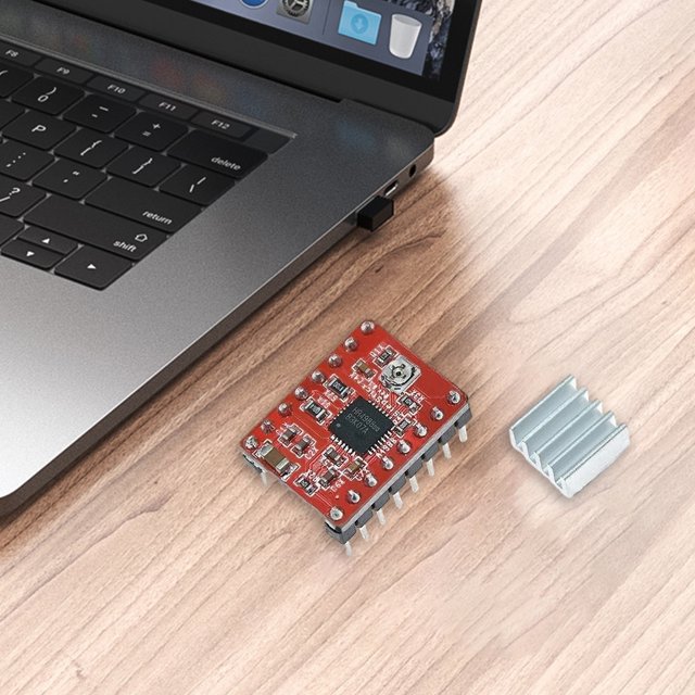 Módulo de extensión de motor paso a paso A4988 con disipador de calor para impresora 3D (A4988 rojo)