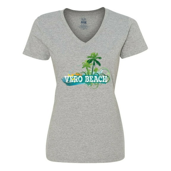 Inktastic Vero Beach Florida Vacation Women's V-Neck T-Shirt