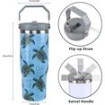 thumbnail image 6 of Sea Turtle Gifts for Women 30 oz Sea Turtle Tumbler with Handle Vacuum Reusable Insulated Tumblers with Flip Straw and Top Handle Stainless Steel 30 oz Coffee Mug Sea Turtle Cup Cold for 16 Hours, 6 of 6