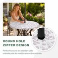 thumbnail image 4 of Round Outdoor Tablecloth with Umbrella Hole and Zipper, Spring Flower Tablecloth with Elastic Waterproof, Vintage Farmhouse Light Purple Boho Leaf Patio Table Covers for 31" - 35" Picnic Pool Tables, 4 of 9