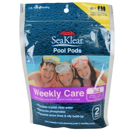 1 Pool Clarifier - SeaKlear 1160000 Swimming Pool Pods 3-in-1 Water Cleaner Clarifier Weekly Care