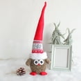 thumbnail image 5 of ​17.7" Tall Gray Owl Figurine with Pointed Hat - Bendable Holiday Desk Decor for Halloween & Christmas (Knitted)​​ Brown, 5 of 6