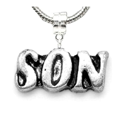 Son Dangle Charm for European Snake chain Charm Bracelet
