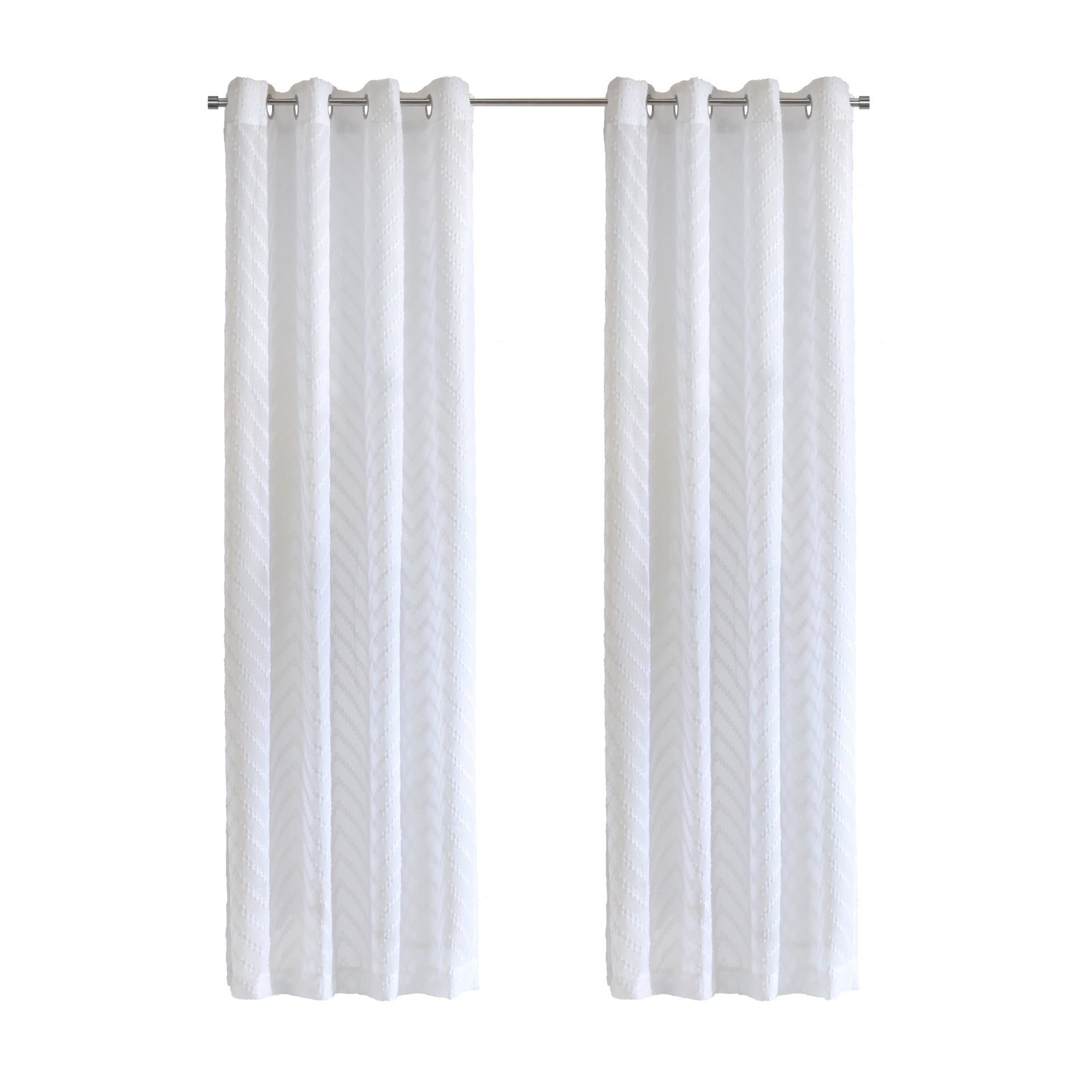 Loft Living Rabia Sheer Grommet Indoor Curtain 52 x 95 in White