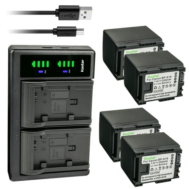 Kastar 4-Pack Battery and LTD2 USB Charger Replacement for Canon