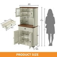 thumbnail image 5 of Craftian Pantry Cabinet with Open Shelf & Drawer, Kitchen Storage Cabinet with Doors, White, 5 of 8