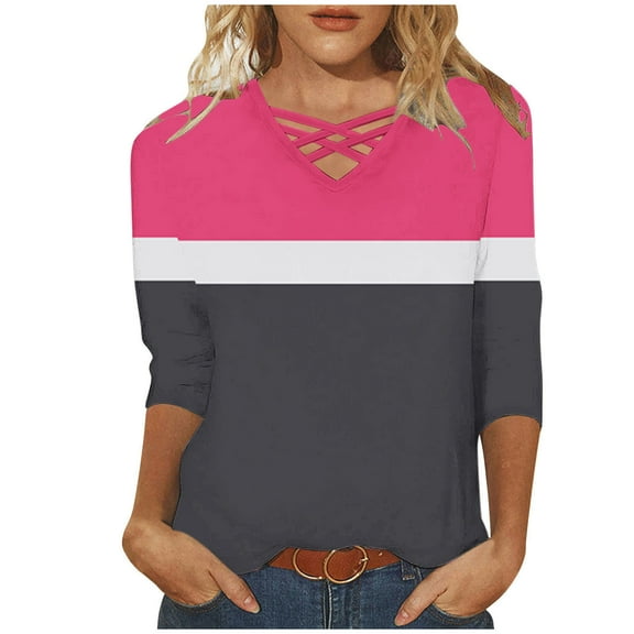 Cilsoka 3/4 Sleeve T Shirts for Women Women Shirts Long Sleeve Dressy Casual Womens Crop Tops Loose Fit Graphic Tees for Women Trendy Vintage Work Blouses for Women Long Sleeve My Orders