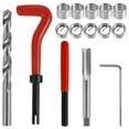 thumbnail image 2 of 15pcs Professional Thread Repair Kit M10 x 1.0mm High Speed Steel Metric Thread Repair Kit Portable Drill Thread Restorer for Metal Composites Polymer Damaged Threads (Red), 2 of 11