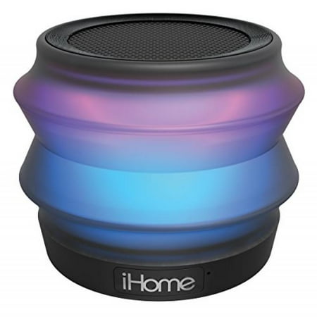 ihome ibt62b portable collapsible bluetooth color changing speaker with speakerphone - featuring melody, voice powered music