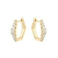 Rays of Hexagon 18k Gold Plated Stainless Steel Huggie Earrings