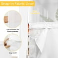 thumbnail image 6 of Orange Green Eucalyptus Leaves No Hook Shower Curtain Waterproof, Bathroom Curtains with Snap in Liners and See Through Top Window, Fall Botanical Rustic Hotel Style Bathtub Curtains Shower 72"Wx84"L, 6 of 8