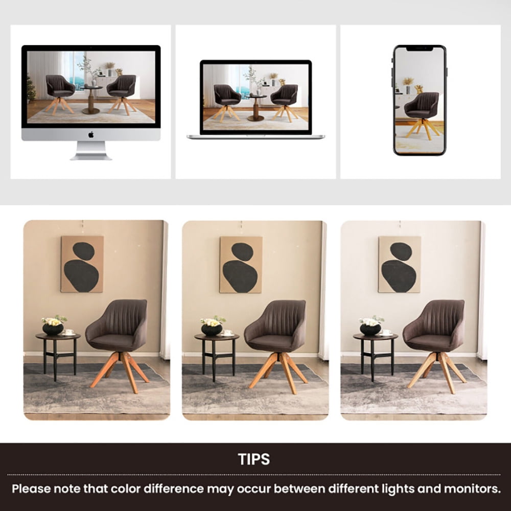Finihen Accent Chair, Set of 2 Swivel Accent Chair, Modern Leathaire Set of 2 Swivel Accent Chair with Beech Wood Legs, for Living Room, Bedroom, Brown Finihen Accent Chair, Set of 2 Swivel Accent Chair, Modern Leathaire Set of 2 Swivel Accent Chair with Beech Wood Legs, for Living Room, Bedroom, Brown