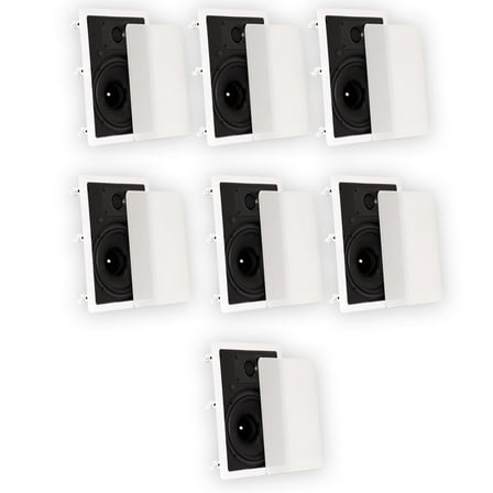 Theater Solutions TS80W In Wall 8" Speakers Surround Sound Home Theater 7 Speaker Set