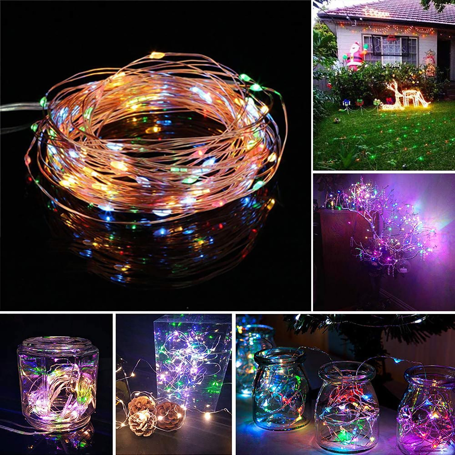 50/100/200 LED Battery Powered Fairy String Lights Wire Copper Remote Control UK 