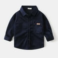 thumbnail image 2 of Otqutp Children Warm Winter Coat Boys Autumn Long Sleeve Solid Color Corduroy Shirt Fashion Long Sleeve Jacket Kids Lightweight Coat(Navy,4-5 Years), 2 of 4