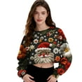 thumbnail image 5 of 3D Printed Cropped Christmas Sweatshirts for Women 2025 Pullover Loose Crewneck Long Sleeve Casual Xmas Holiday Tops, 5 of 6