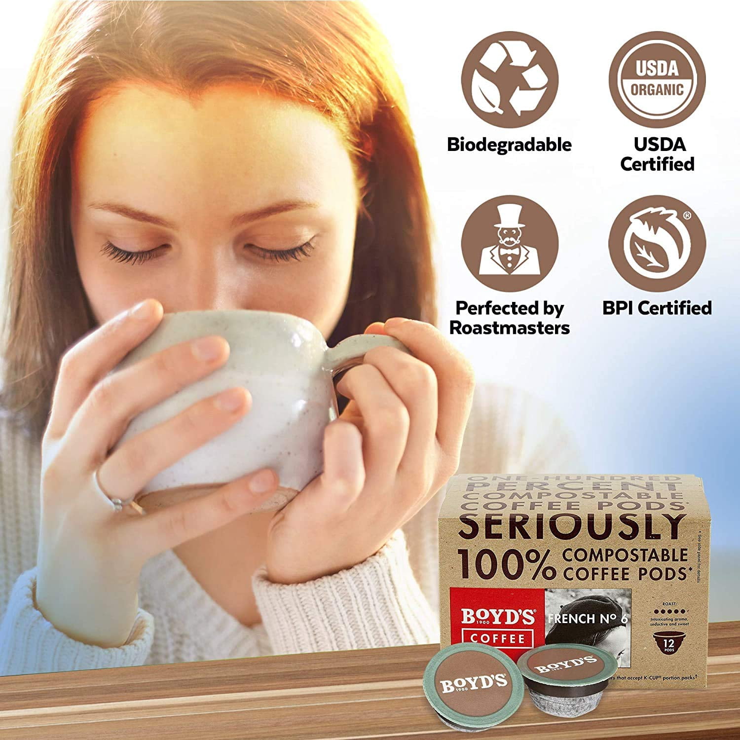 Boyd's Coffee Organic Red Wagon Coffee - Dark Roast - Single serve pods (72 ct)