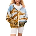 thumbnail image 6 of Bovemsi Sweatshirt for Women Women's Fashion Casual Letter Print Hooded With Zipper Zip Up Hoodie, 6 of 7