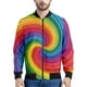 thumbnail image 3 of Chaqueta con cremallera y diseño geométrico de arcoíris a la moda para hombre, sudadera con rayas de colores con estampado 3D, chaquetas bomber urbanas geniales para niños, abrigos, 3 of 5