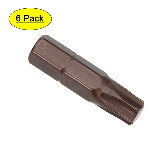 Torx Bits 6 pcs 1/4 Inch Hex Shank Magnetic T35 Screwdriver Bit Set 25mm Length S2 Screw Driver Kit Tools