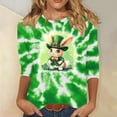 thumbnail image 2 of Women's Tops, Tees & Blouses Petite,St Patricks Day Shirt for Women Irish Shamrock Shirt 3/4 Sleeve Crew Neck Tshirts Casual Funny Graphic Holiday Tops, 2 of 5