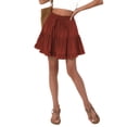 thumbnail image 2 of Women Boho Ruffled Tiered Swing Beach Skorts Drawstring High Waisted Tennis Golf Y2K Short Skirt Orange Color L, 2 of 10