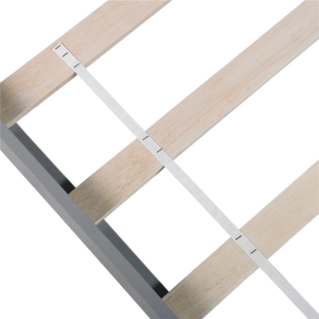 Irene Inevent Bed Frame Wooden Slatted Mattress Support Platform Bed Twin Size Trundle Bedstead with Headboard