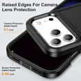 thumbnail image 3 of Allytechgroup Case Compatible with iPhone 17 Pro with Hidden Kickstand, [Military Grade Drop Protection] Soft TPU Hard PC Bumper Non-Slip Shockproof Full Protective Case, Black, 3 of 8