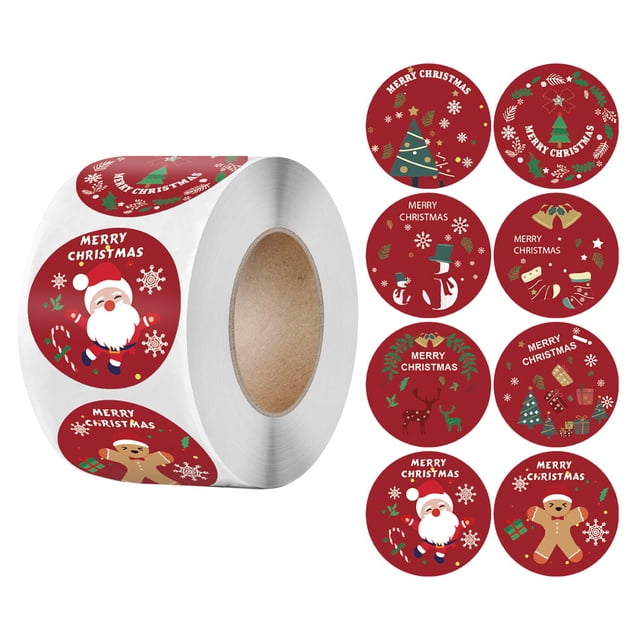 Etiquetas adhesivas navideñas, pegatinas navideñas redondas personalizadas de 1 pulgada para sellar sobres navideños