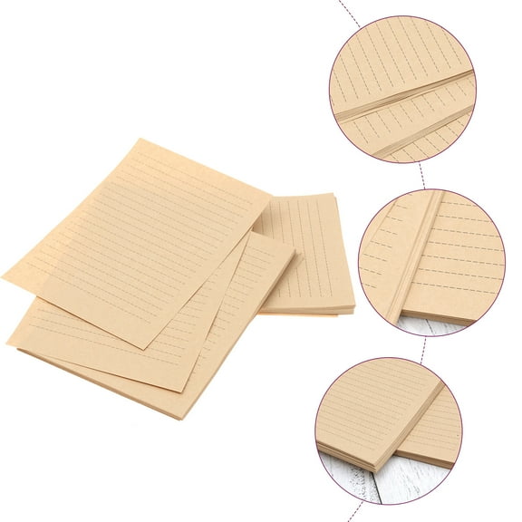 TOYMYTOY Vintage Kraft Letter Writing Paper Set Beige Smooth Lined Stationery for Writing