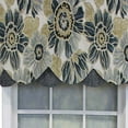thumbnail image 2 of RLF Home Verona Petticoat Modern Premium Design Printed Valance 3" Rod Pocket 50" x 15" Blue/Gray, 2 of 3