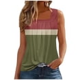 thumbnail image 2 of Wycnly Summer Saving Tank Top for Women Womens Tops Loose Fit Lightweight Pleated Tunic Blouses 2024 Casual Color Patchwork Sleeveless T Shirt Girls Sleeveless Shirt, 2 of 5
