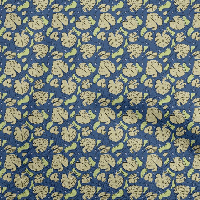 oneOone Polyester Spandex Blue Fabric Ocean Underwater Life Craft Projects Decor Fabric Printed By The Yard 56 Inch Wide