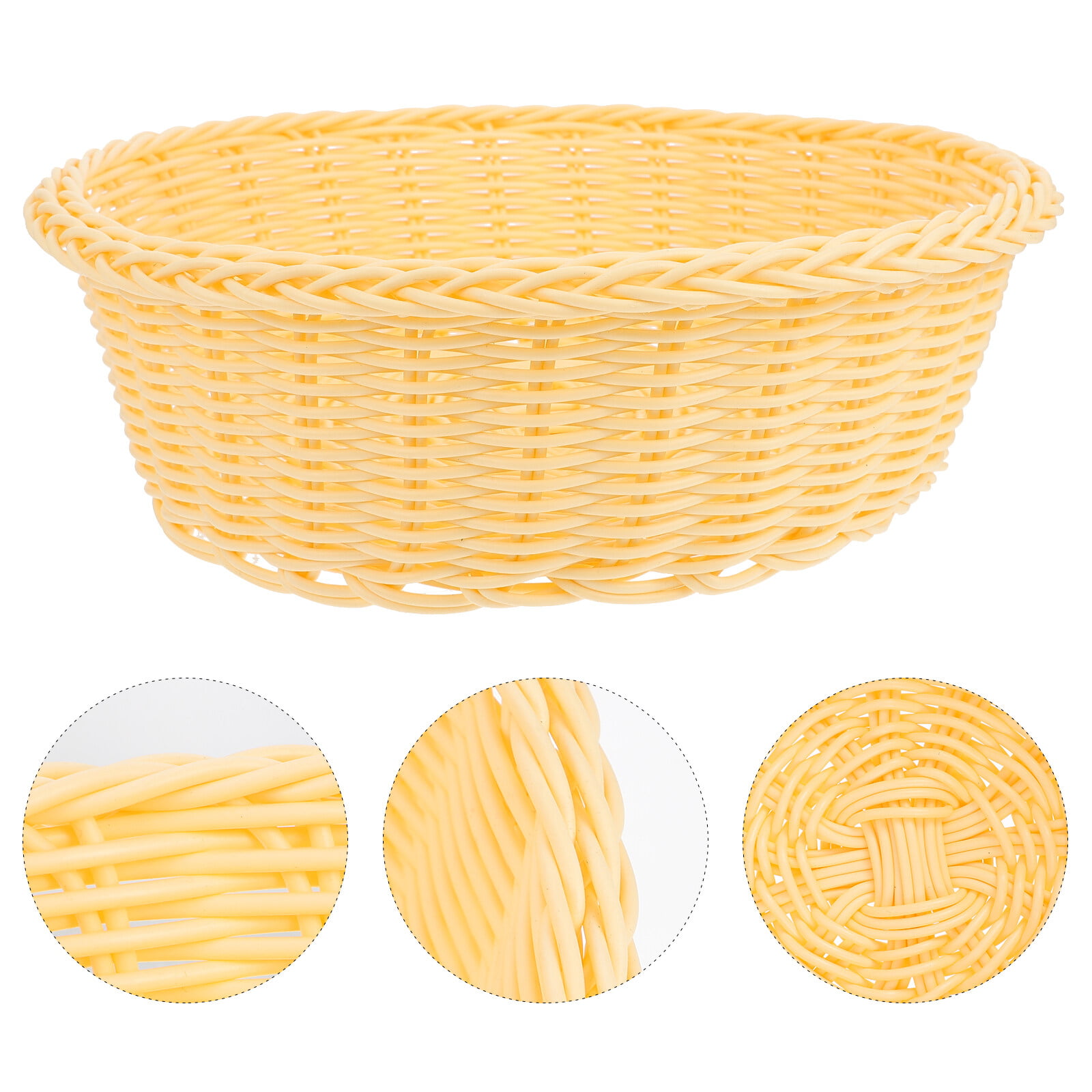 NUOBESTY woven basket potato basket round basket weaved basket woven hamper  basket woven storage woven tray small basket flat basket bread baskets for