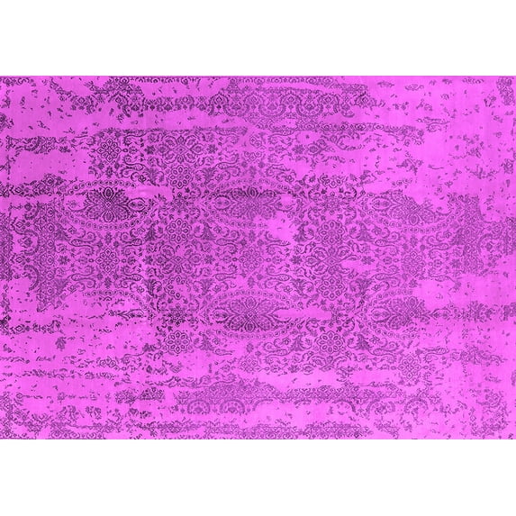 Ahgly Company Indoor Rectangle Oriental Pink Industrial Area Rugs, 2' x 5'