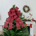 thumbnail image 2 of Northlight 19" Buffalo Plaid Print 14 Loop Christmas Bow Tree Topper, 2 of 7