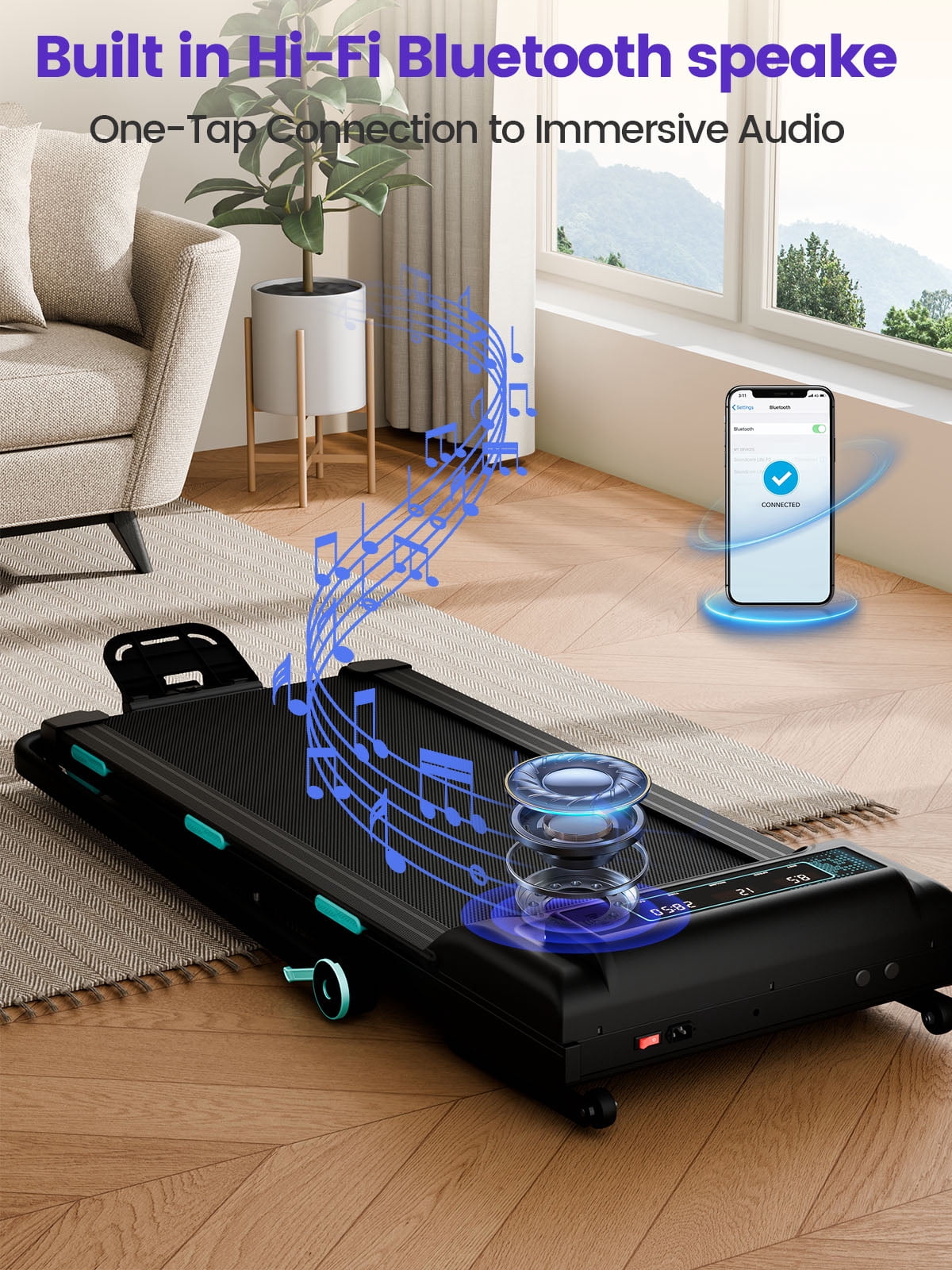 Chiccushion Walking Pad with 12% Auto Incline Treadmill for Home, 3.5HP Under Desk Treadmill with Foldable Handle Bar,450 Lbs Capacity,Remote Control, Led Display,APP Connect