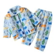 thumbnail image 1 of PMVFHDE Pyjamas d'Été Enfants et Garçons Ensemble de Pyjama Doux 2 Pcs Bleu Ciel, 6-7 Ans, 1 of 3