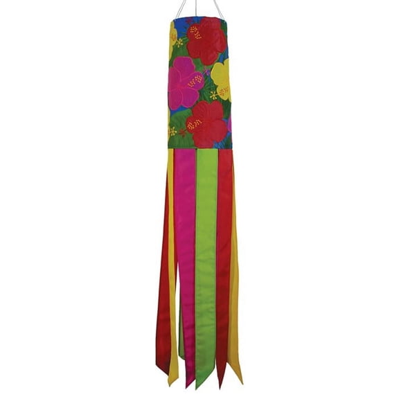 In the Breeze 5440 — Tropical Flowers 40-inch Windsock, Colorful Outdoor Decor