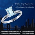 thumbnail image 2 of Gem Stone King 900 Platinum Sky Blue Aquamarine Engagement Ring for Women | 1.40 Cttw | Octagon 8X6MM | Gemstone March Birthstone | Size 8, 2 of 6