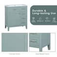 thumbnail image 3 of MAYEERTY 30" Bathroom Vanity without Sink Cabinet Base Solid Frame MDF Drawers Green, 3 of 6